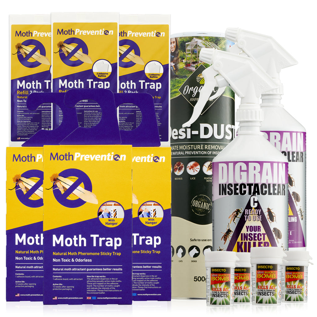 Carpet Moth Killer Kit - Small Infestation. Kill Moths, Larvae and Eggs